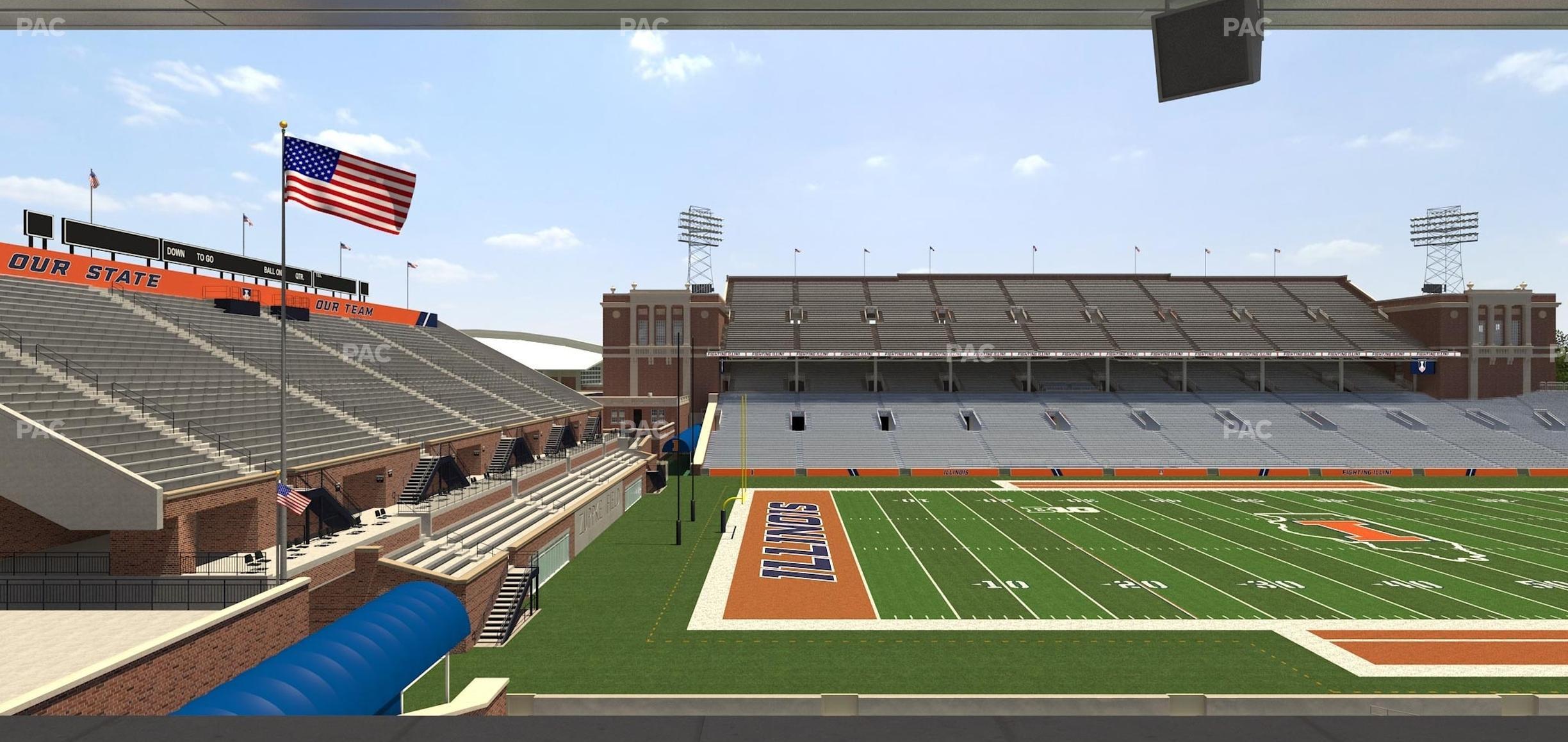 Seating view for Memorial Stadium - IL Section Colonnades Club 313