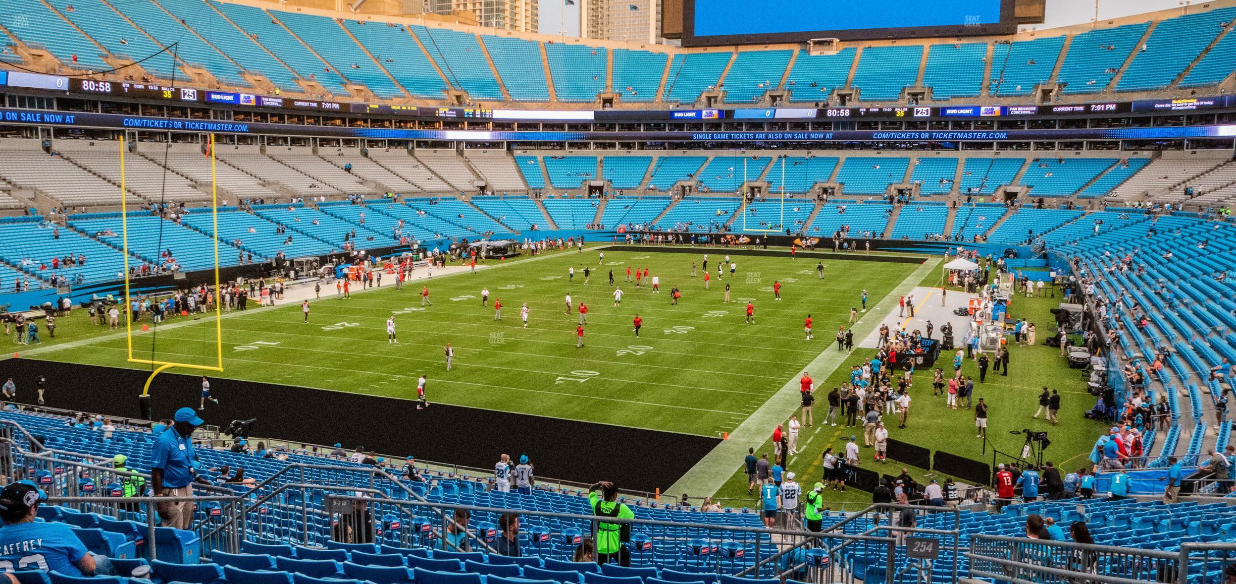 Seating view for Bank of America Stadium Section 254