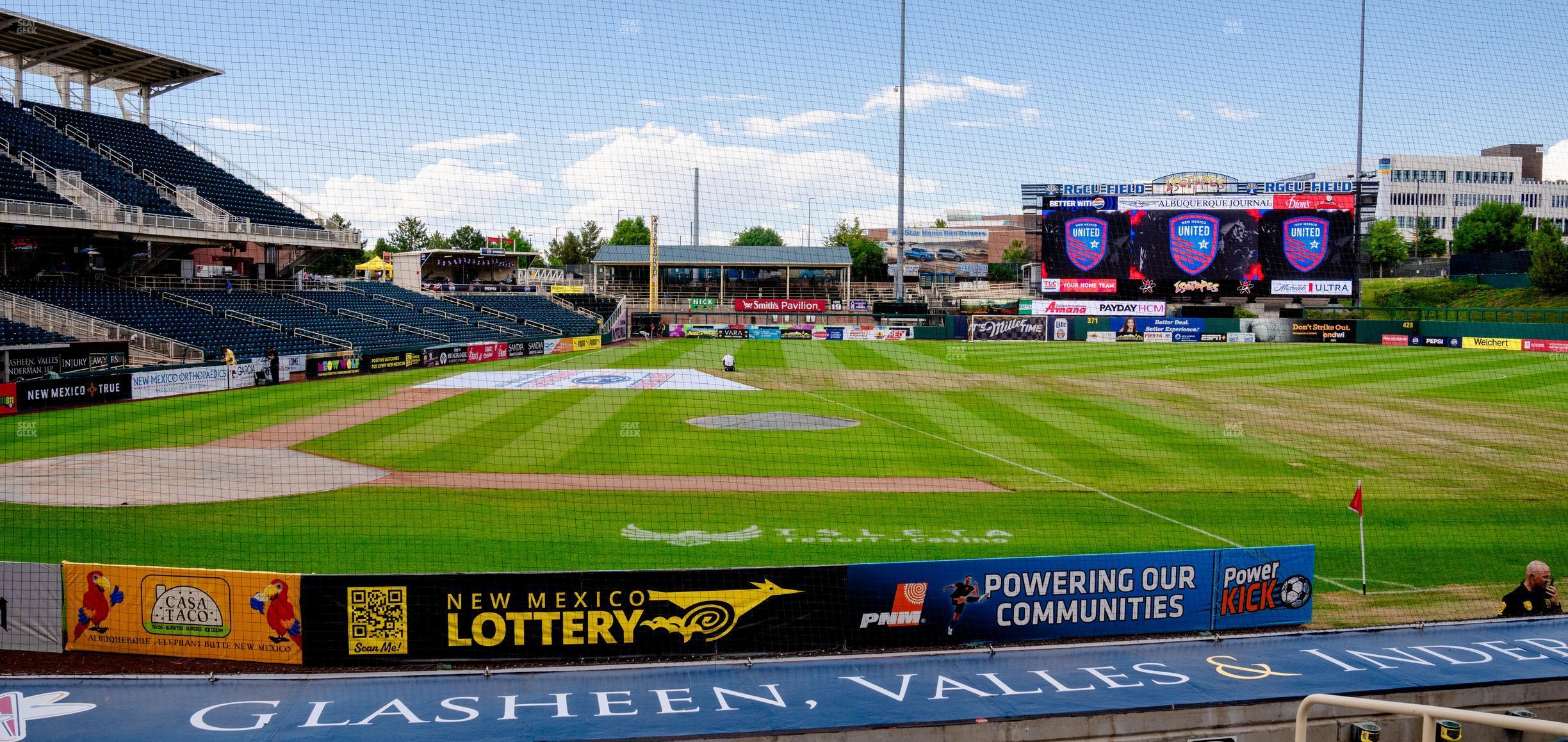 Seating view for Rio Grande Credit Union Field at Isotopes Park Section 110