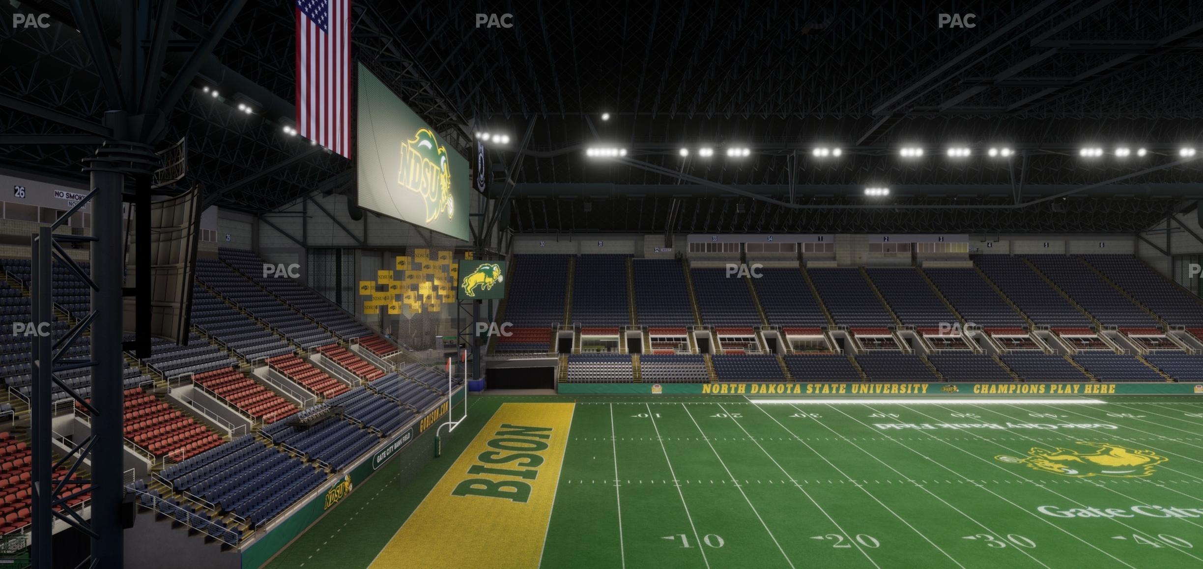 Seating view for Fargodome Section Elevated 22