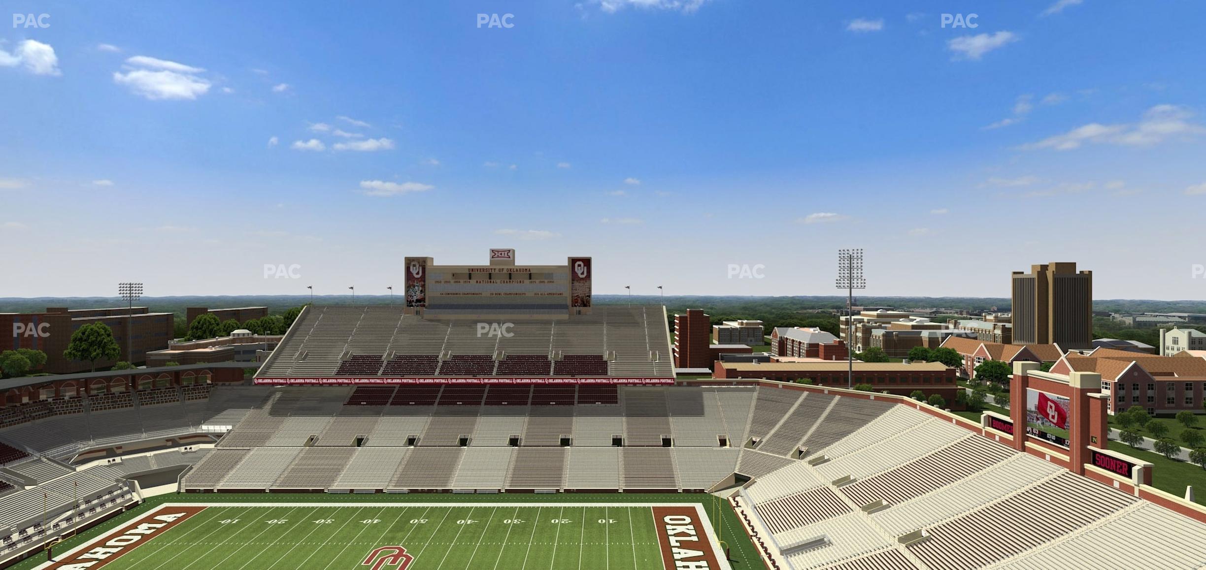 Seating view for Gaylord Family Oklahoma Memorial Stadium Section 228