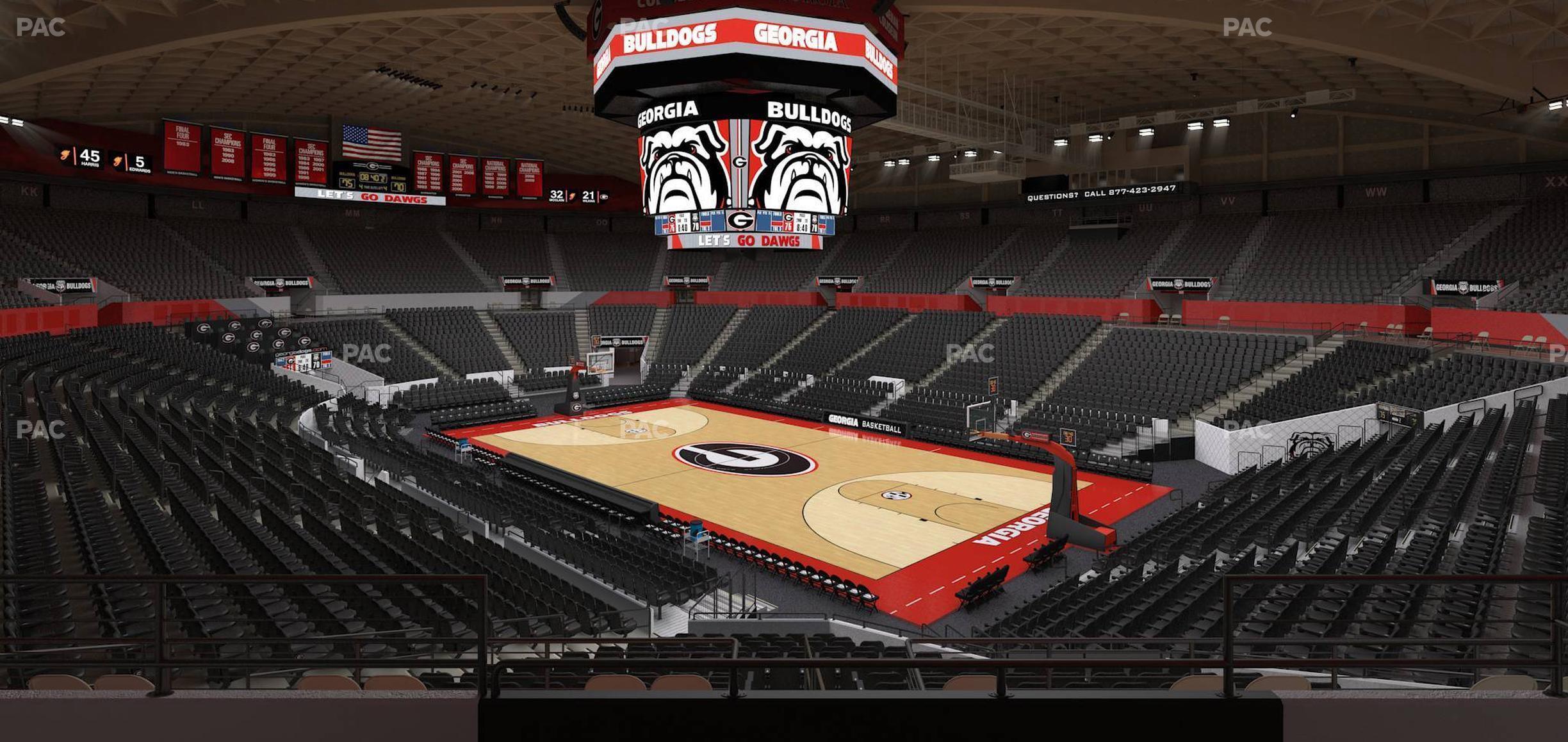 Seating view for Stegeman Coliseum Section Aa