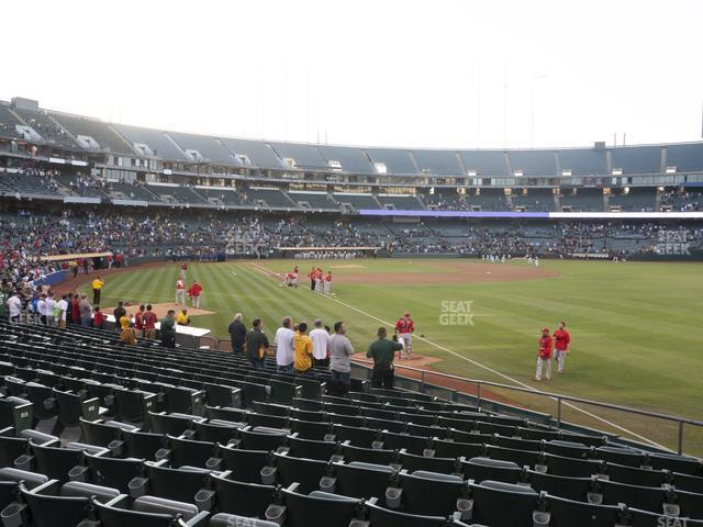 Seating view for Oakland Coliseum Section Front 104