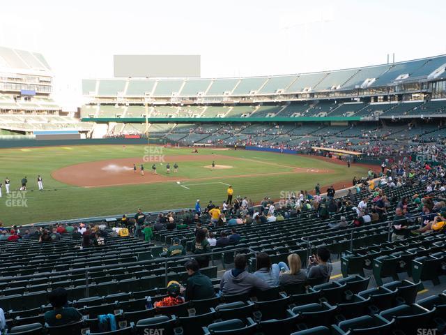 Seating view for Oakland Coliseum Section Rear 124