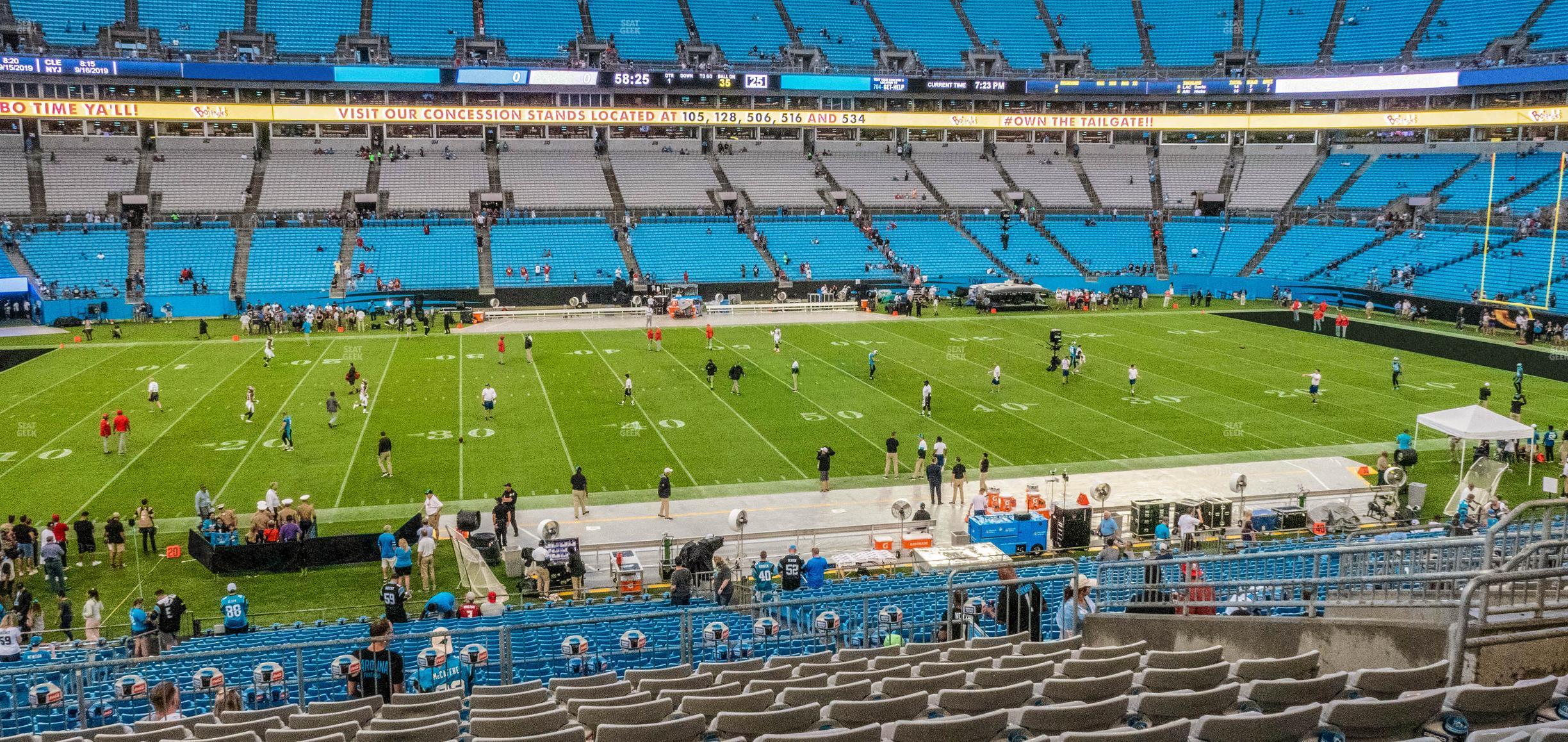 Seating view for Bank of America Stadium Section 345