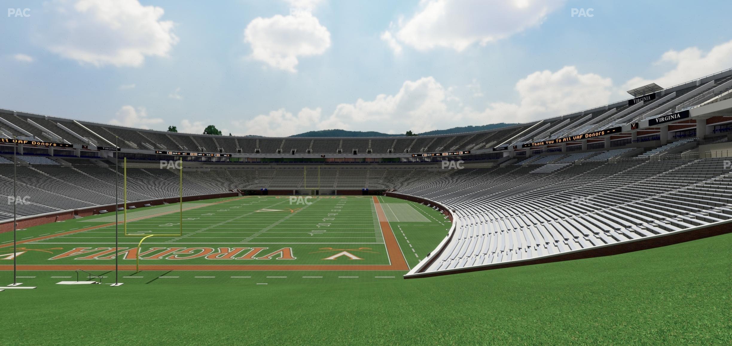 Seating view for Scott Stadium Section Hillside West