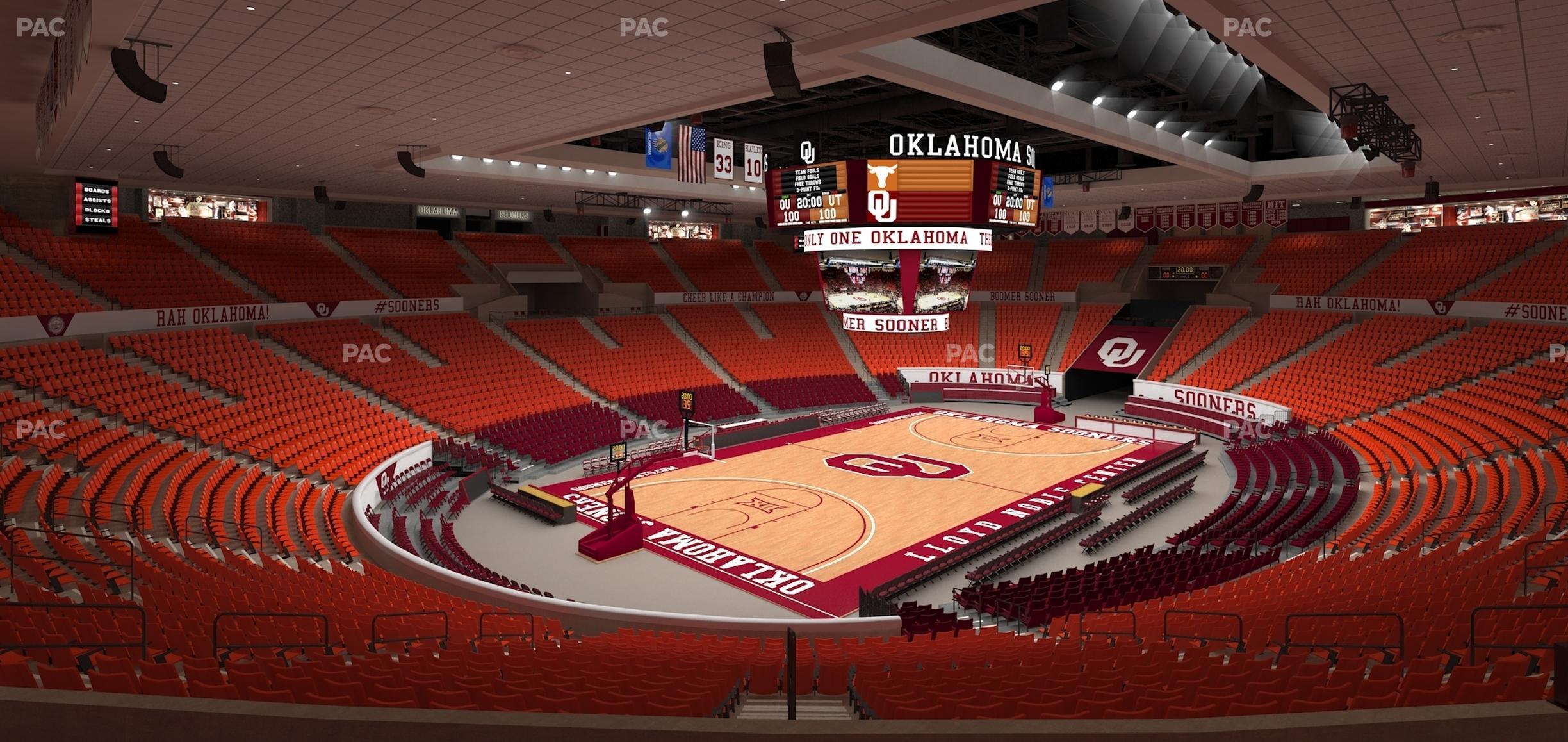 Seating view for Lloyd Noble Center Section 211