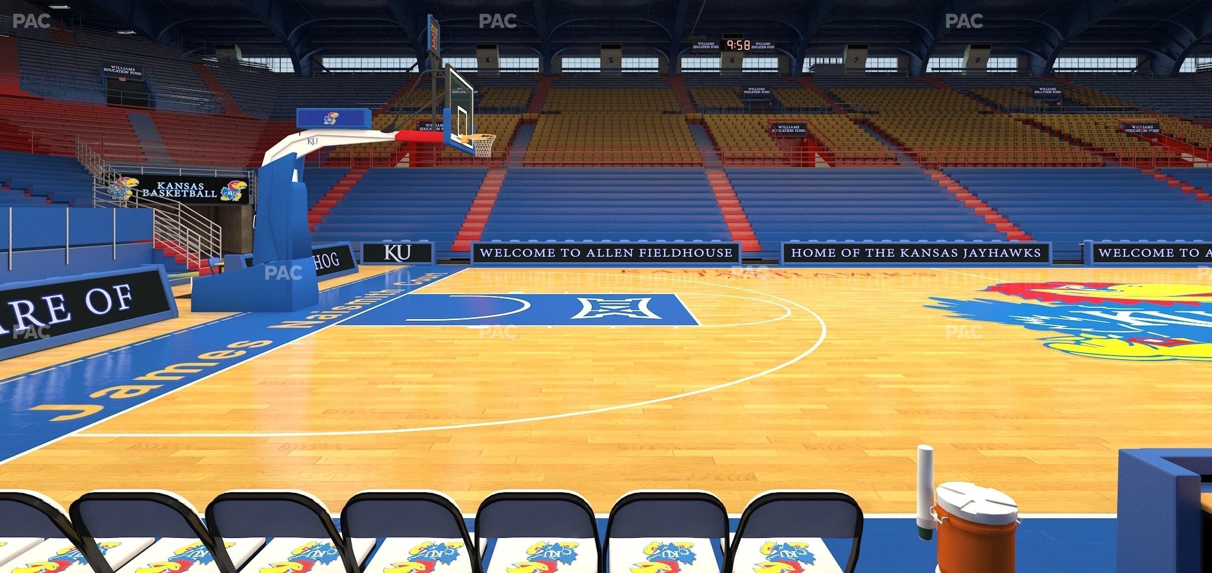 Seating view for Allen Fieldhouse Section T