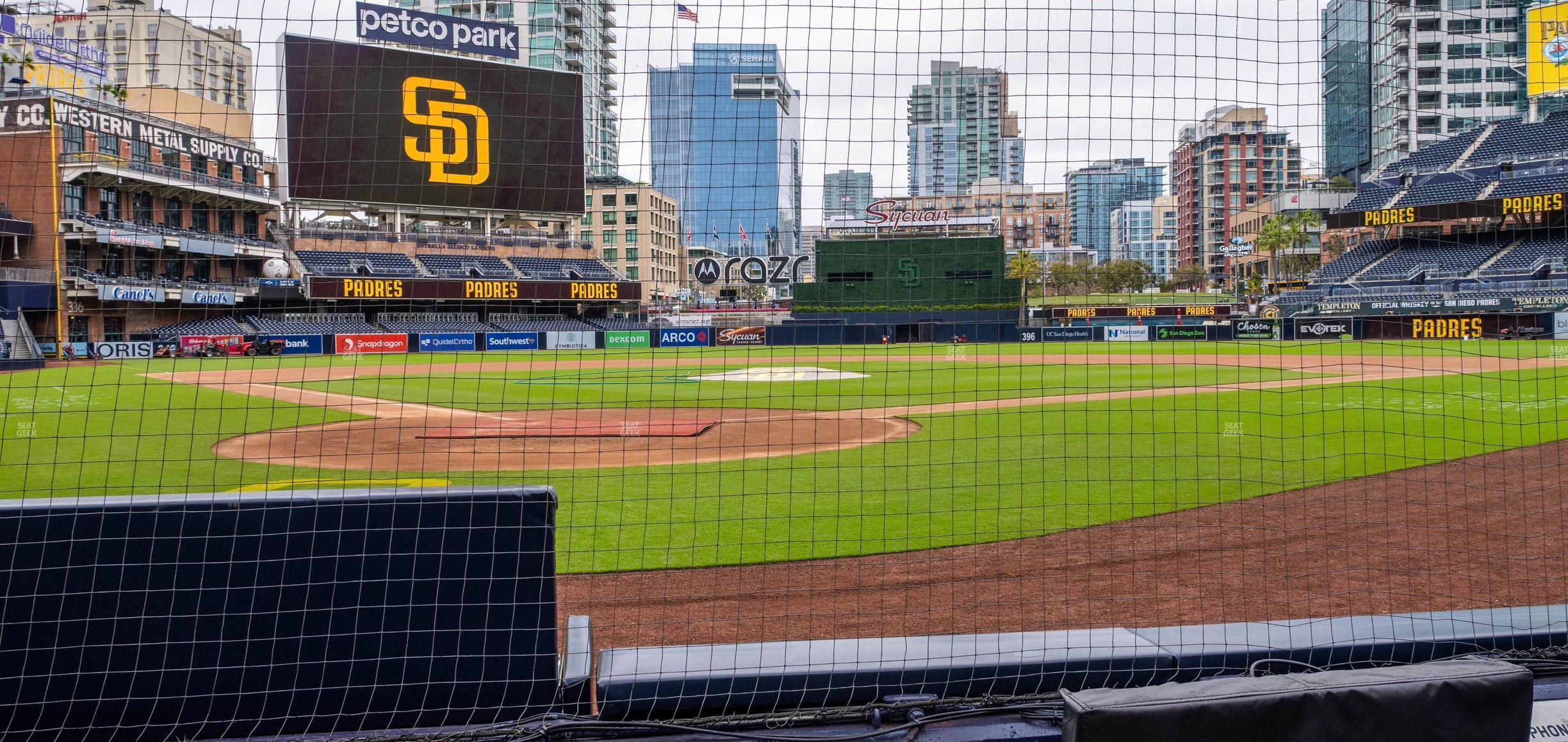 Seating view for Petco Park Section Dugout 1