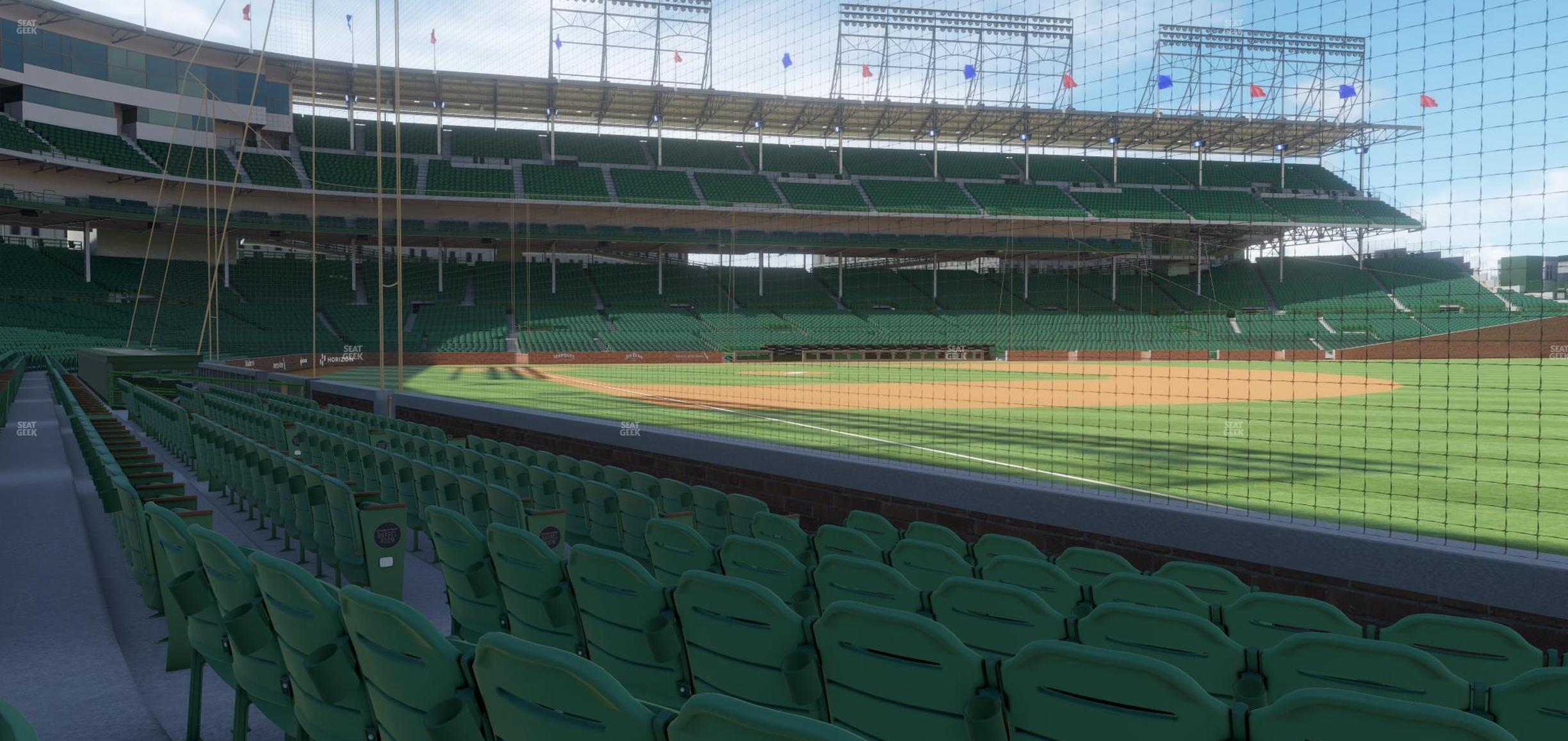 Seating view for Wrigley Field Section Club Box Outfield 30