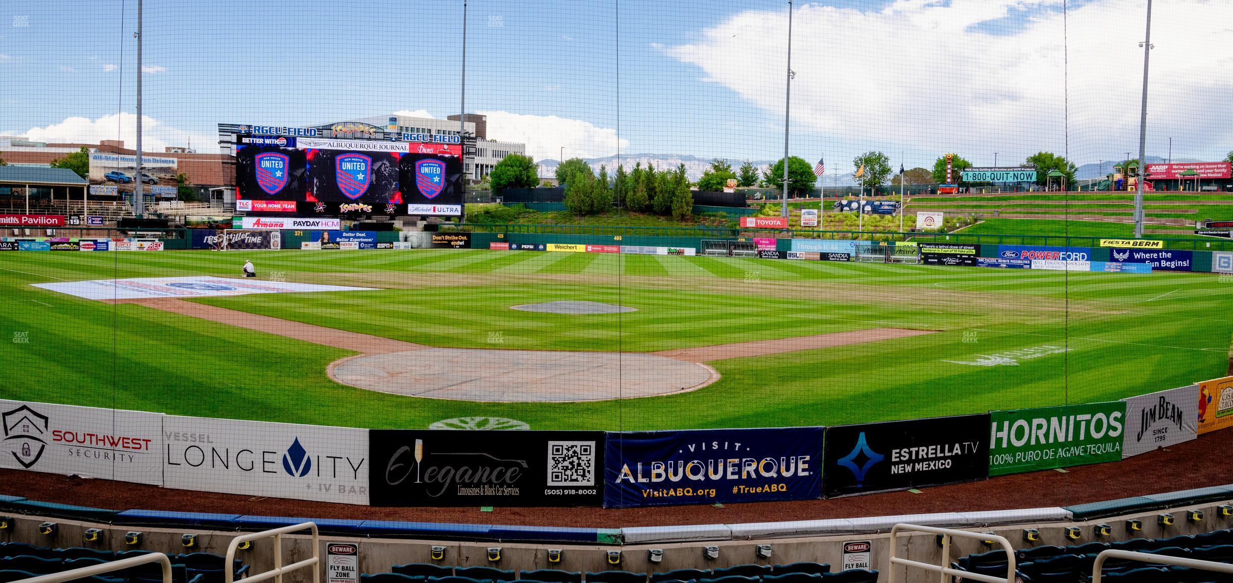 Seating view for Rio Grande Credit Union Field at Isotopes Park Section 102