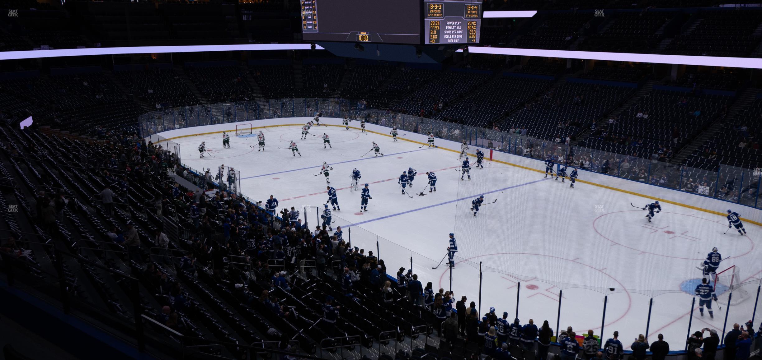 Seating view for Amalie Arena Section Club 8