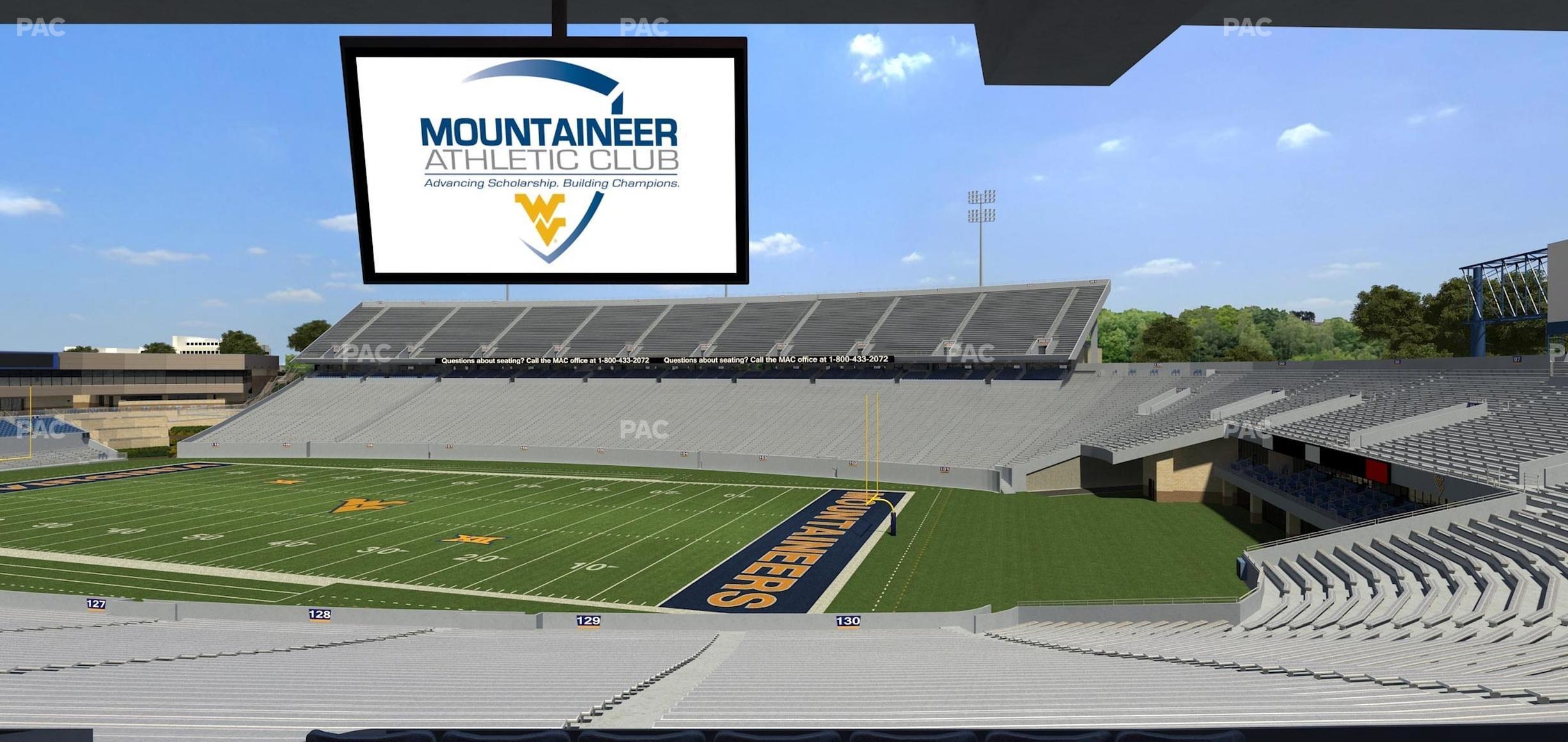 Seating view for Mountaineer Field at Milan Puskar Stadium Section Field Box 74