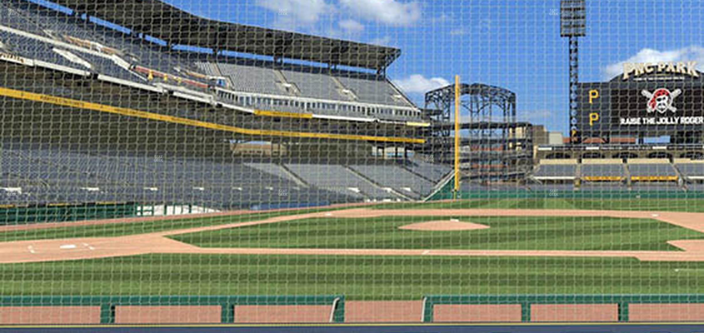 Seating view for PNC Park Section Dugout Box 11