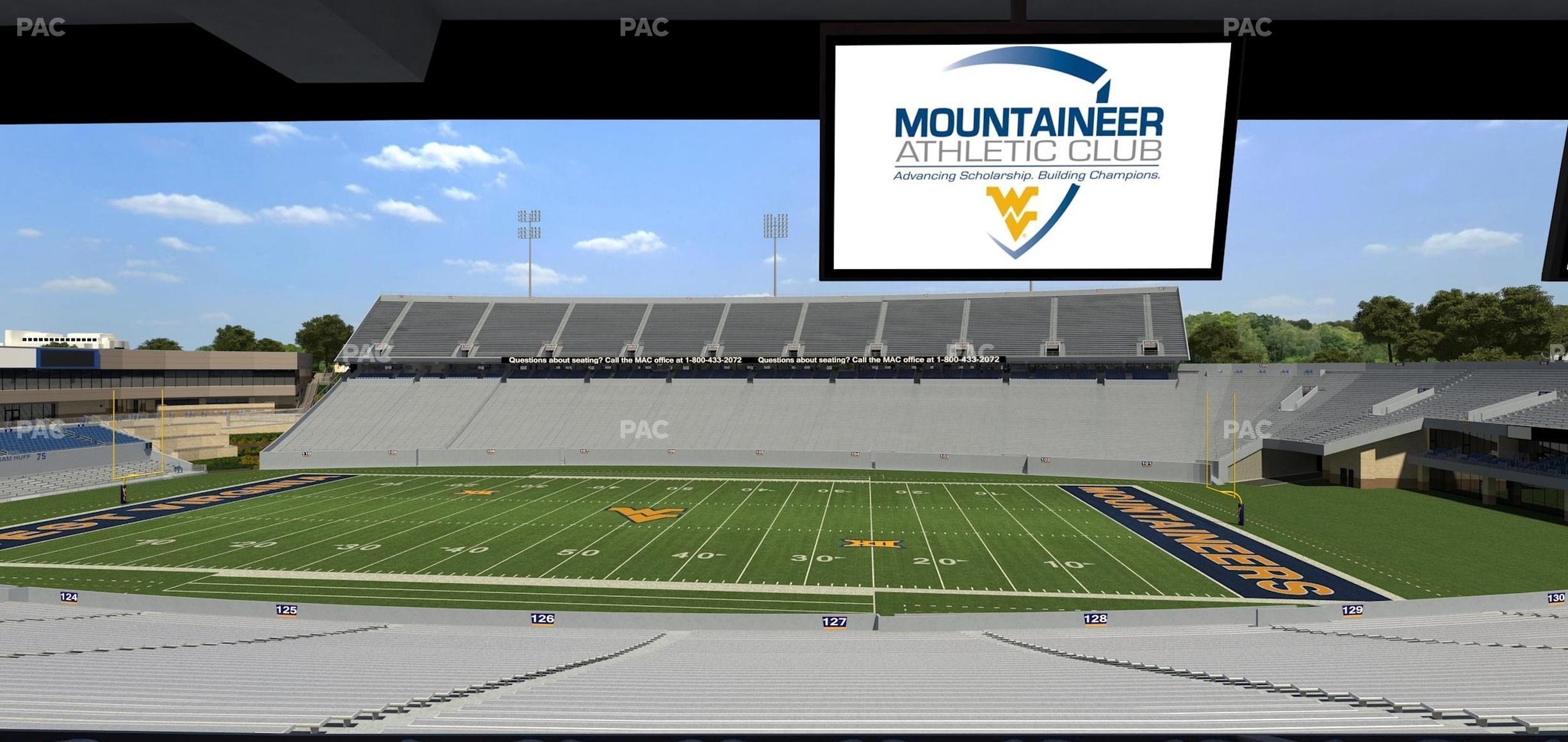 Seating view for Mountaineer Field at Milan Puskar Stadium Section Field Box 63