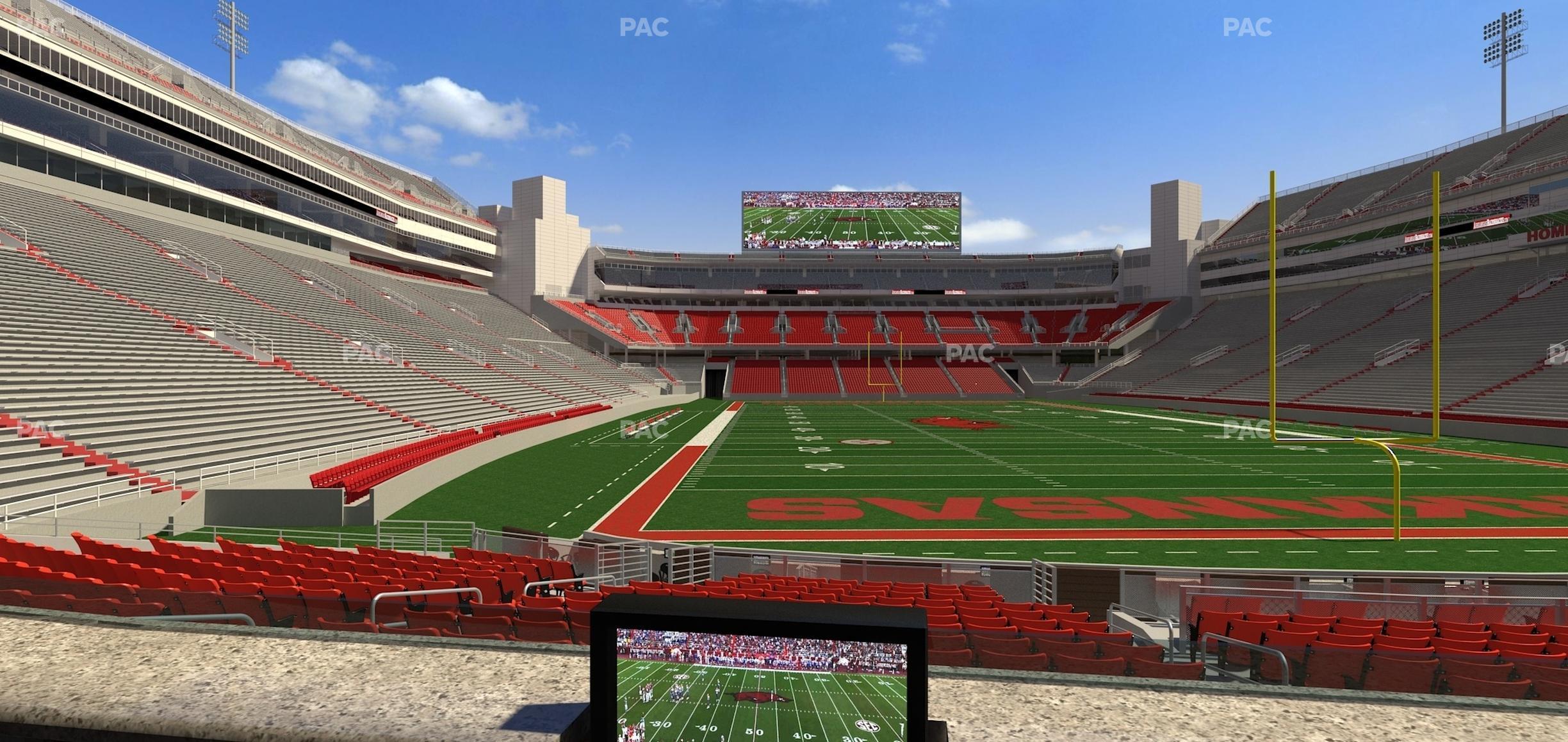 Seating view for Razorback Stadium Section Loge 45