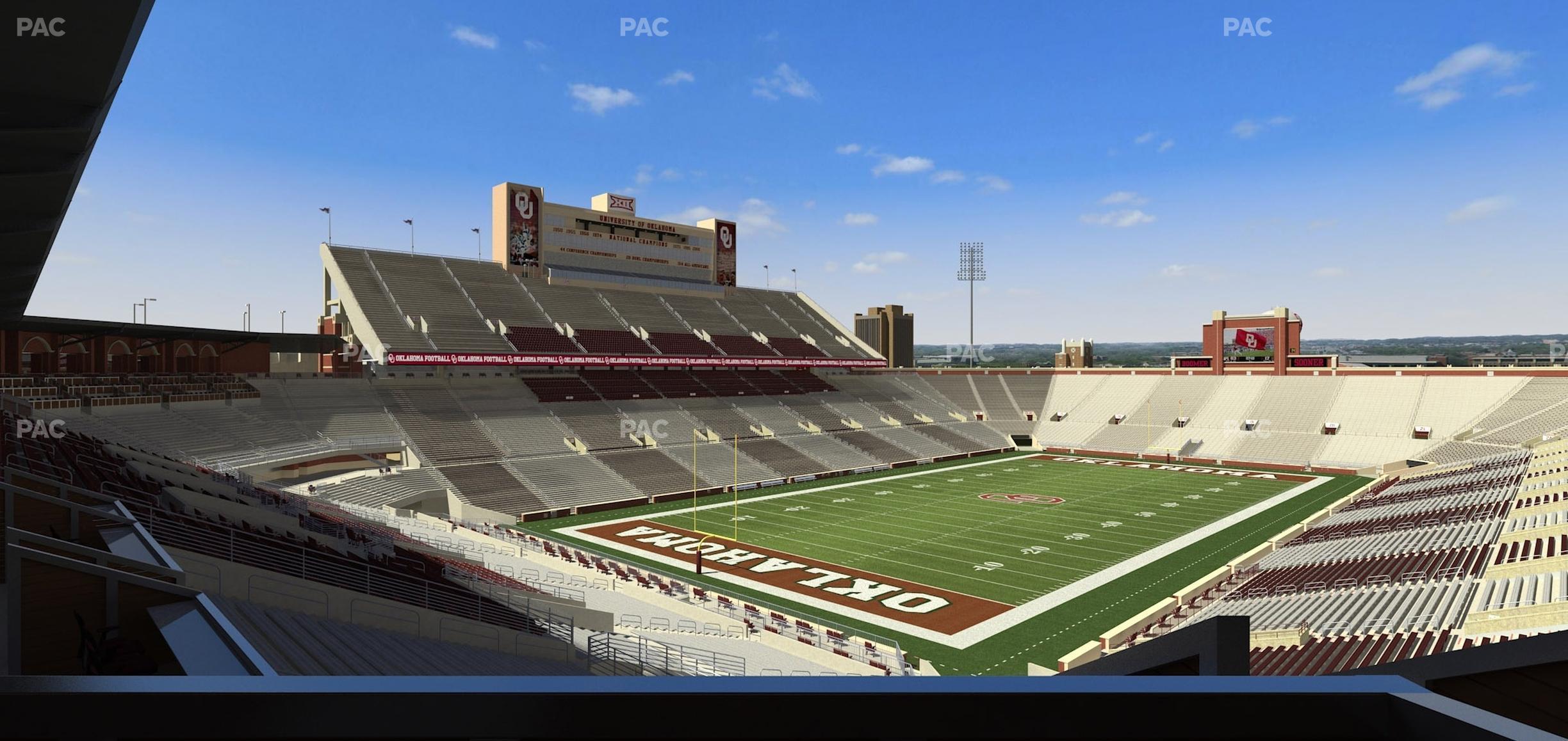 Seating view for Gaylord Family Oklahoma Memorial Stadium Section Suite 40