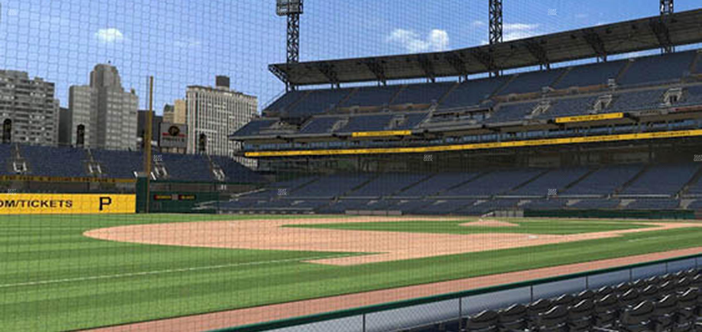 Seating view for PNC Park Section Field Box 27