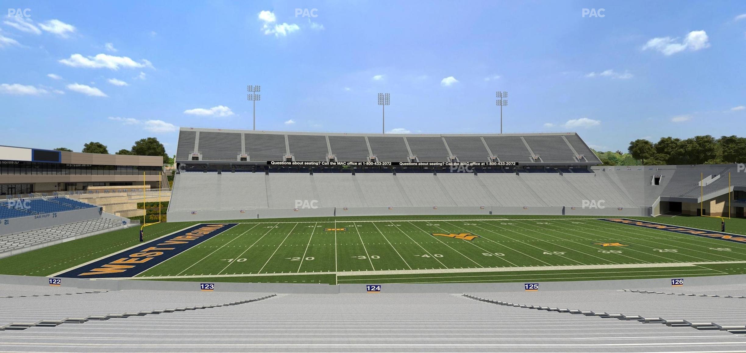 Seating view for Mountaineer Field at Milan Puskar Stadium Section 124