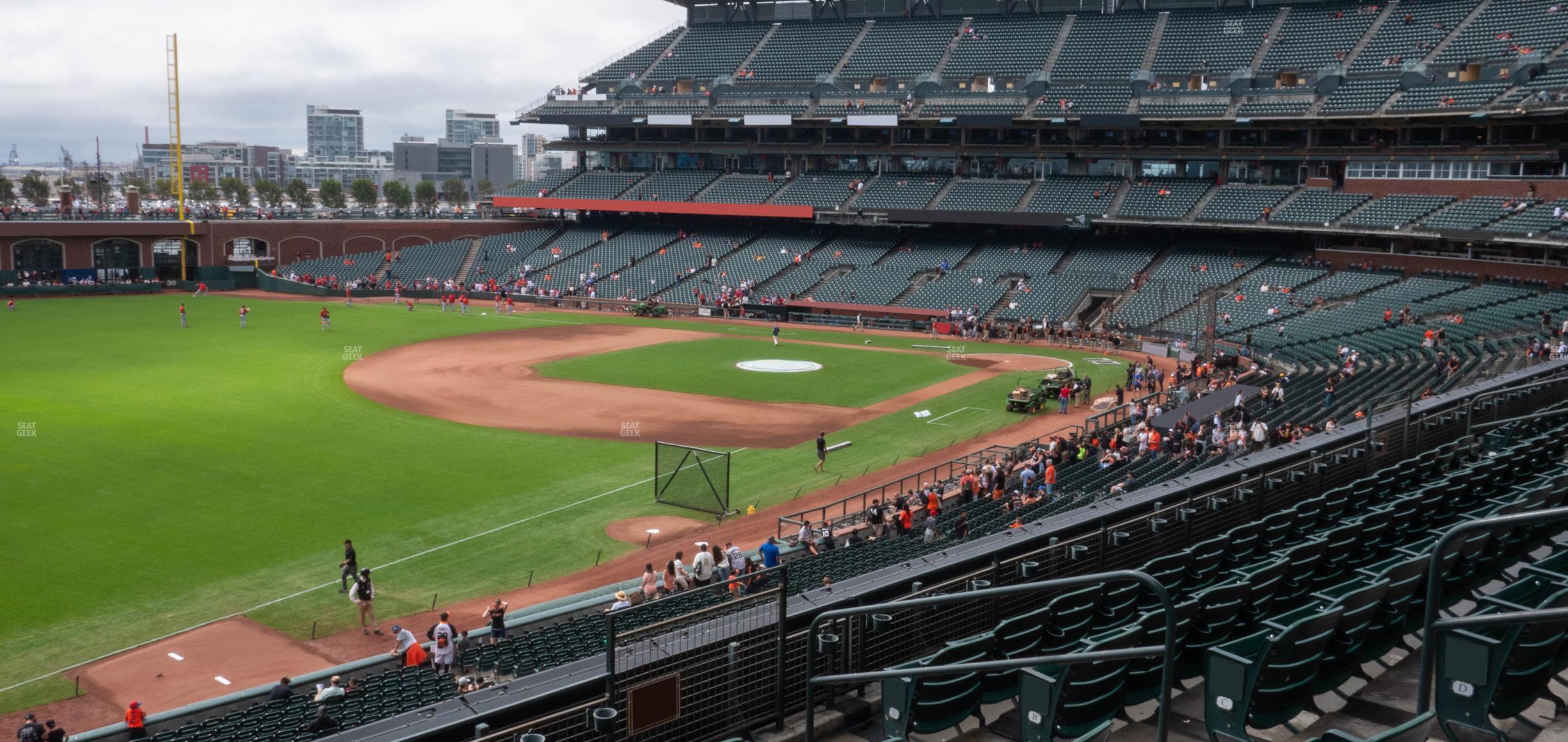 Seating view for Oracle Park Section Club Level 230