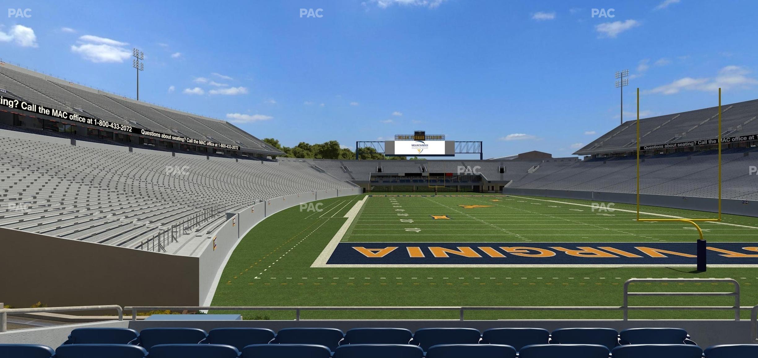 Seating view for Mountaineer Field at Milan Puskar Stadium Section Touchdown Terrace E