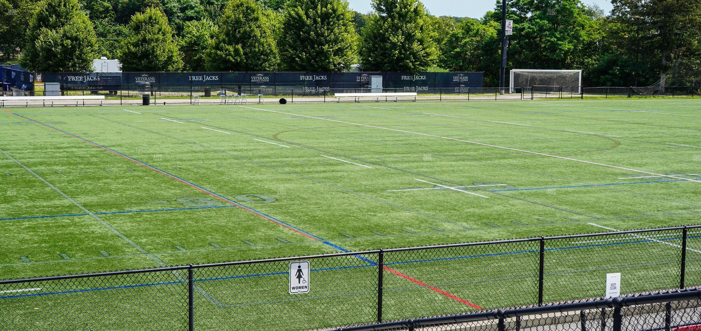 Seating view for Veterans Memorial Stadium Section Red Reserved 8