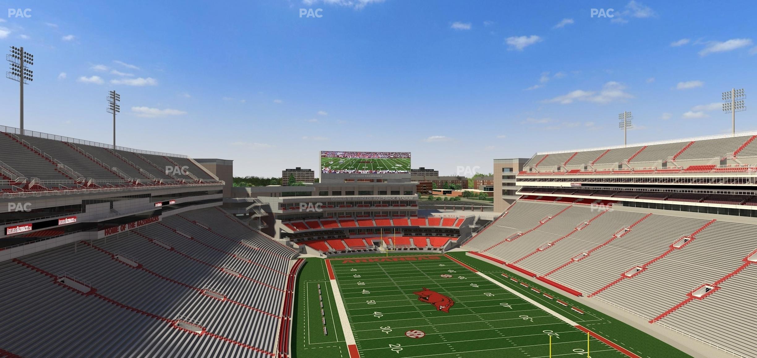 Seating view for Razorback Stadium Section 537