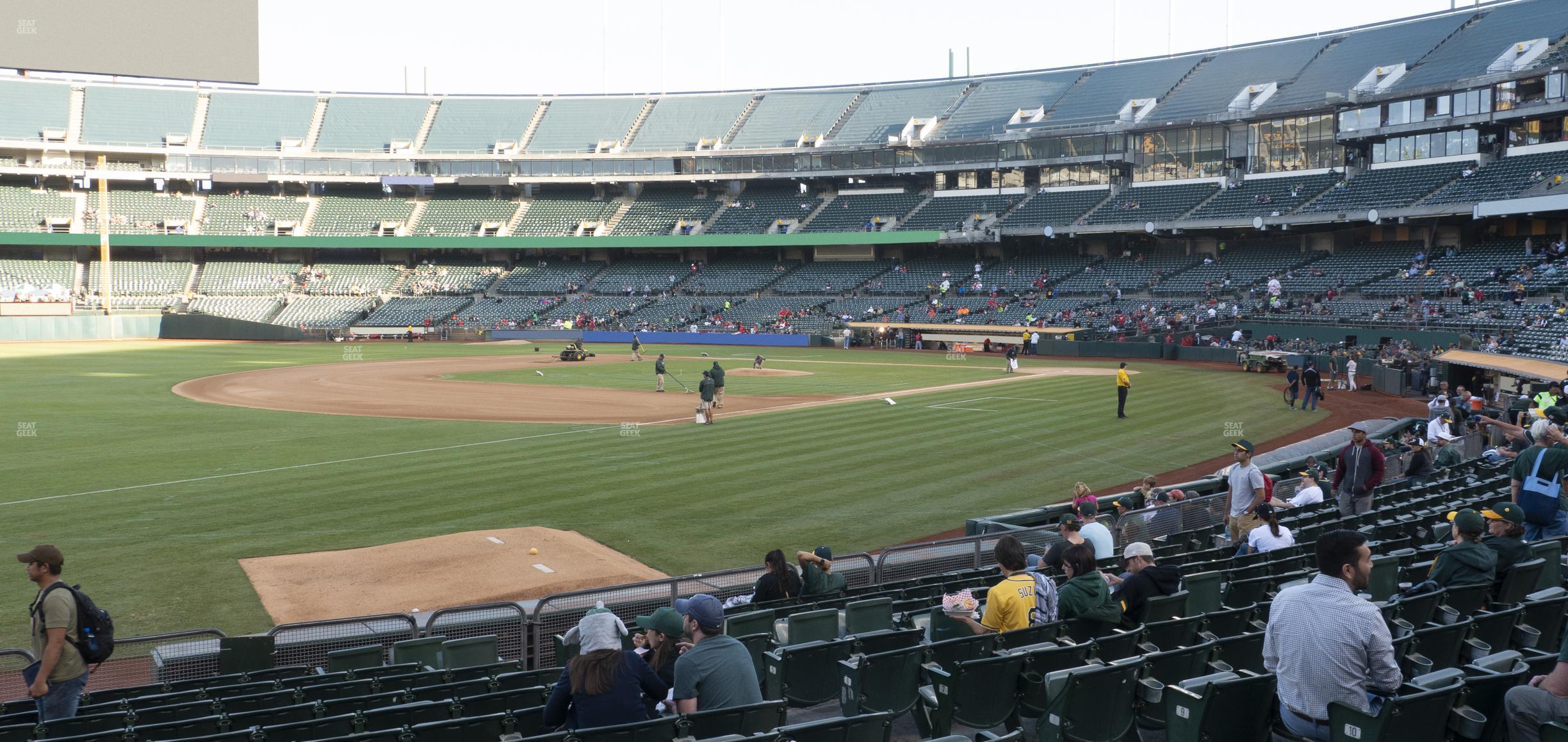 Seating view for Oakland Coliseum Section Front 127