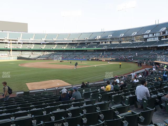 Seating view for Oakland Coliseum Section Front 127