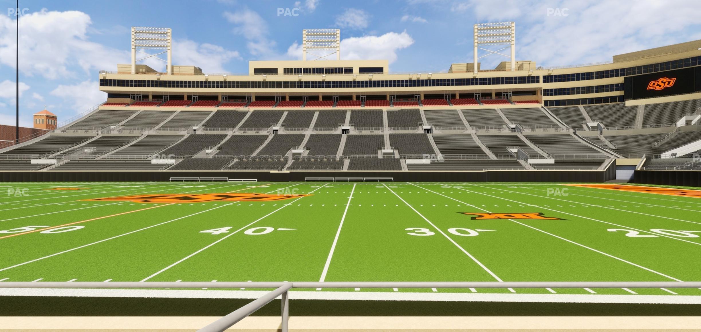 Seating view for Boone Pickens Stadium Section Lower Box 36