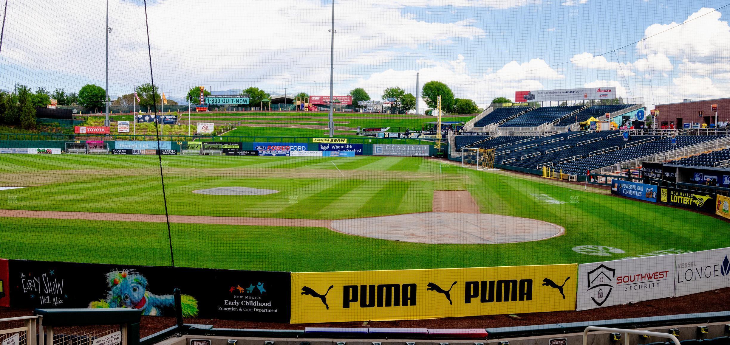 Seating view for Rio Grande Credit Union Field at Isotopes Park Section 105