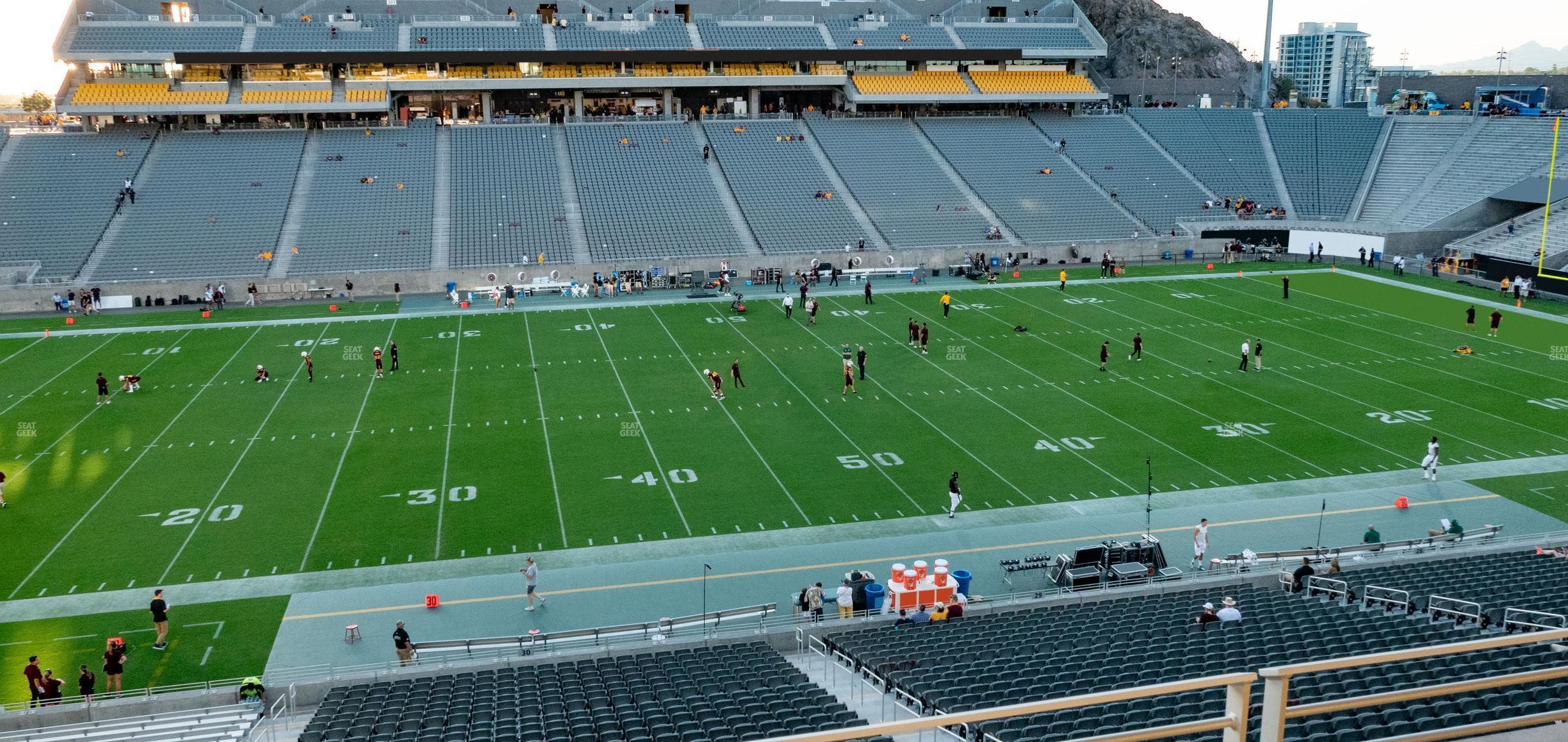 Seating view for Mountain America Stadium Section East Club 133