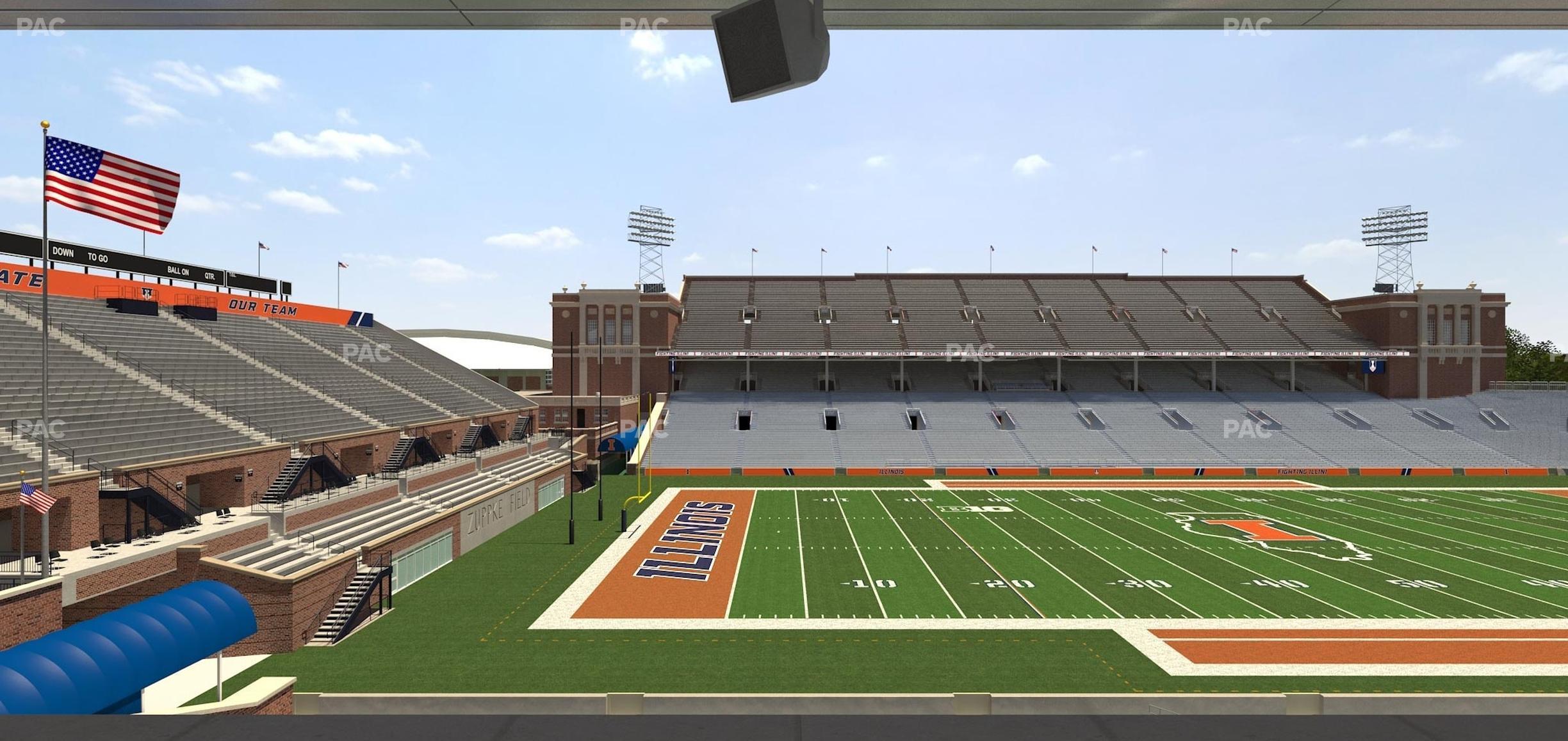 Seating view for Memorial Stadium - IL Section Colonnades Club 312