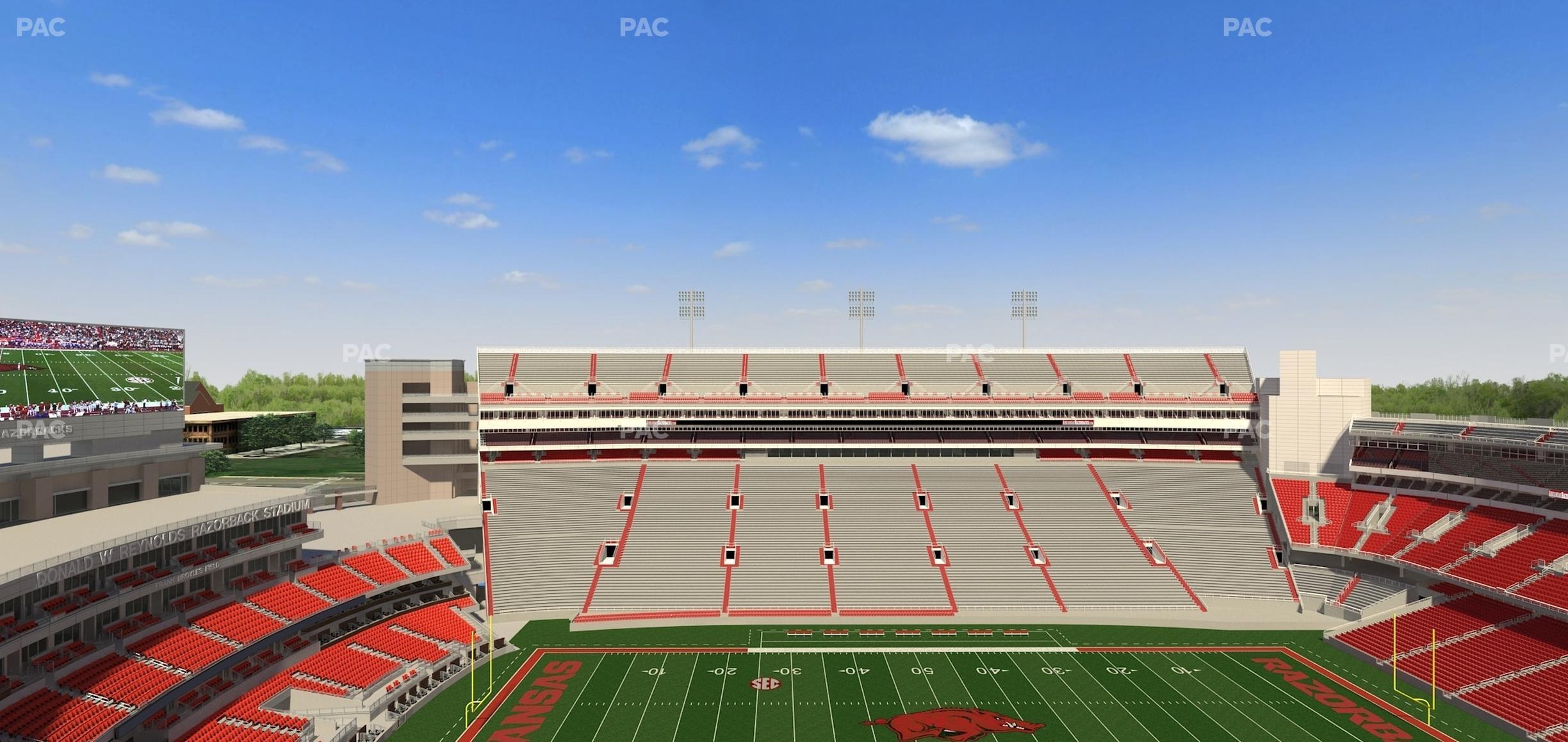 Seating view for Razorback Stadium Section 505