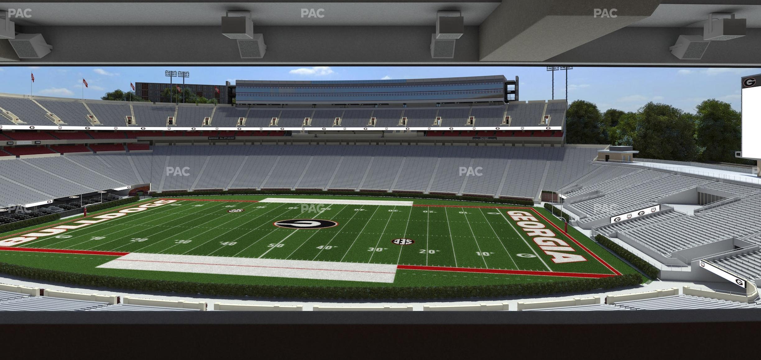 Seating view for Sanford Stadium Section North Club 205