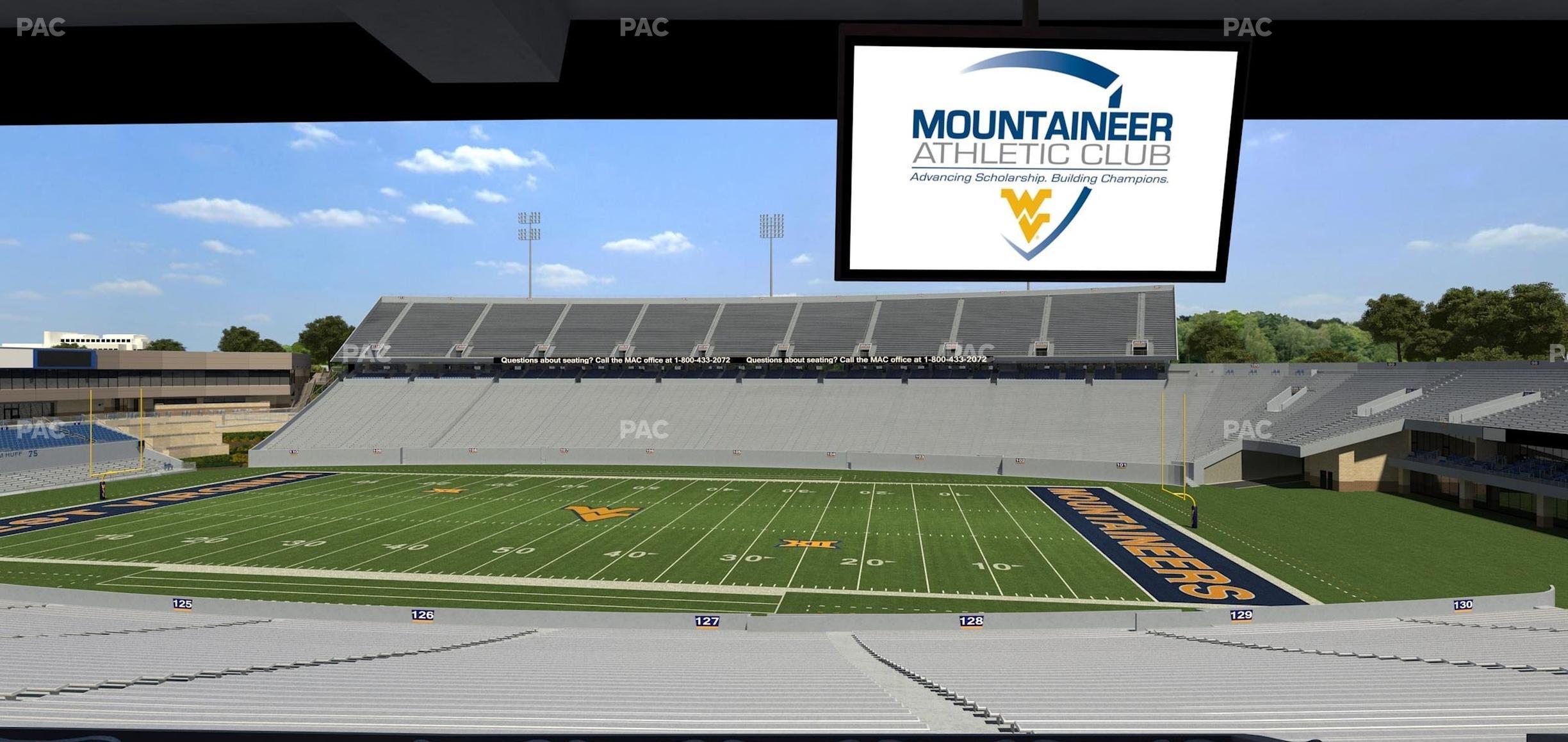 Seating view for Mountaineer Field at Milan Puskar Stadium Section Field Box 65