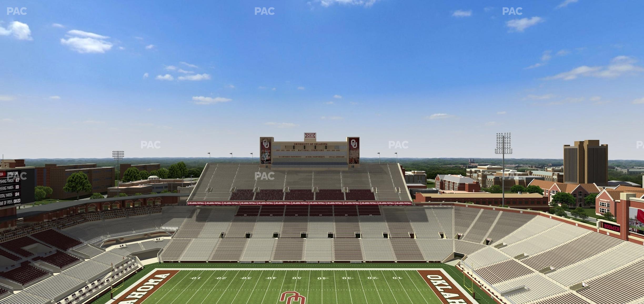 Seating view for Gaylord Family Oklahoma Memorial Stadium Section 230